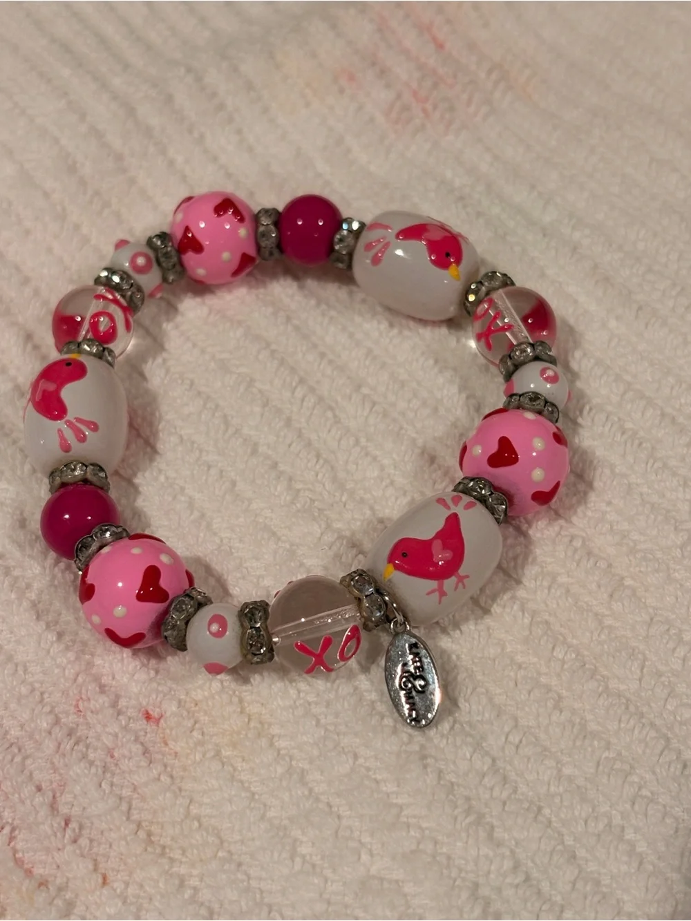 Glass Bead Stretch Bracelet Set with Matching Earrings